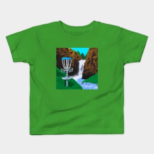 Disc Golf Next to a Waterfall Kids T-Shirt